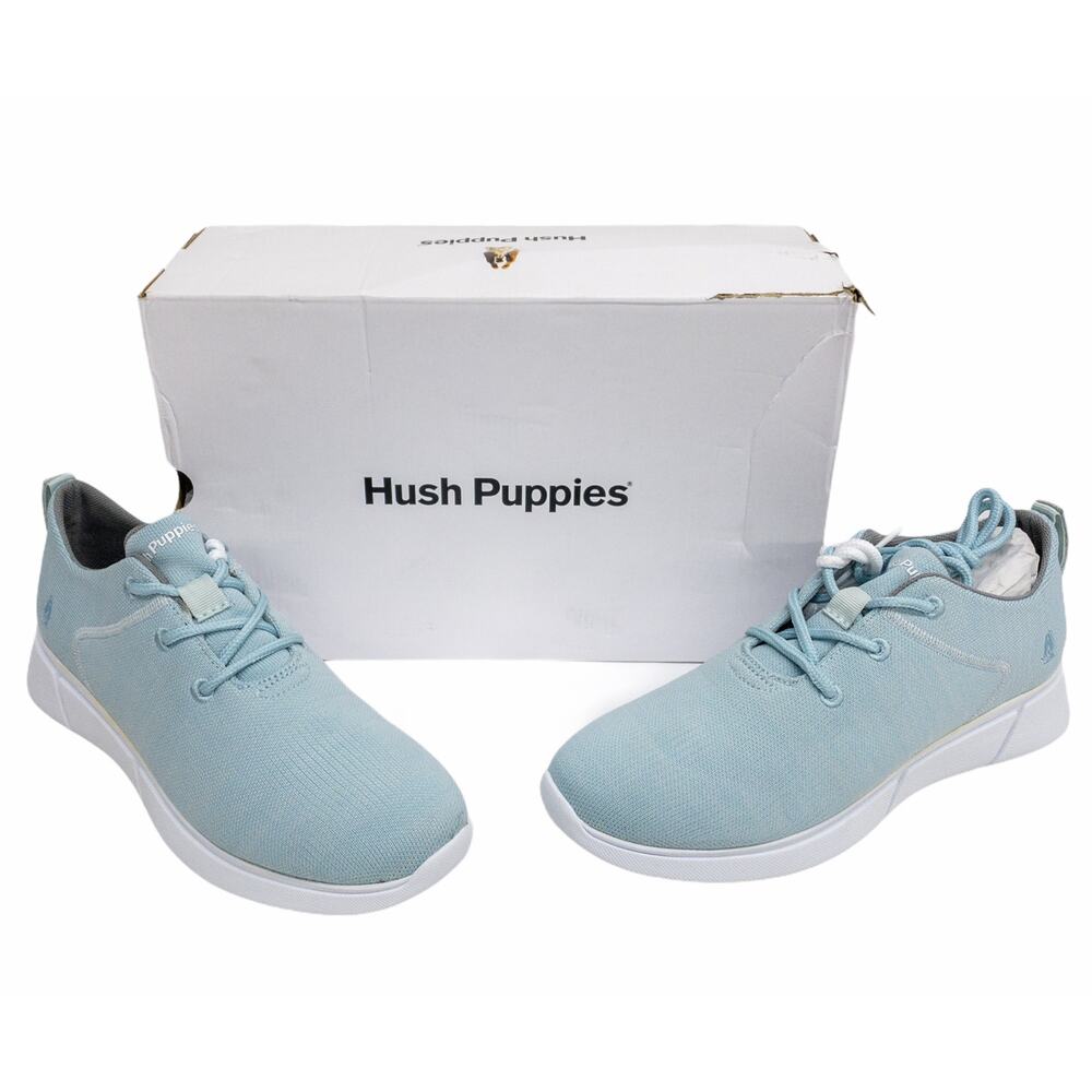Hush Puppies Makenna Sneaker Women 10 Pale Blue Mesh Lace-Up Bounce